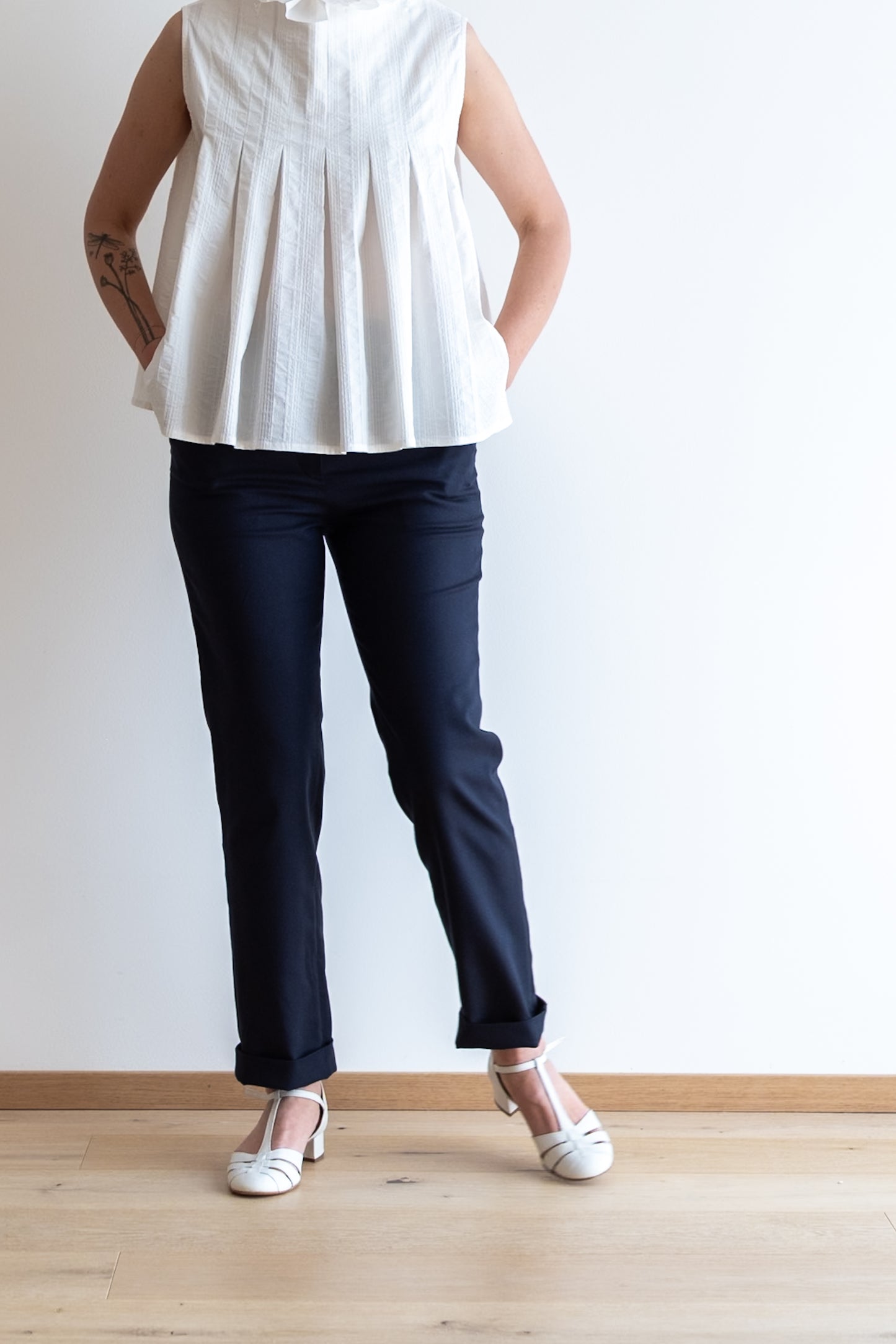 Pantaloni MIRTO * cotone media pesantezza blu notte elasticizzato * taglia S