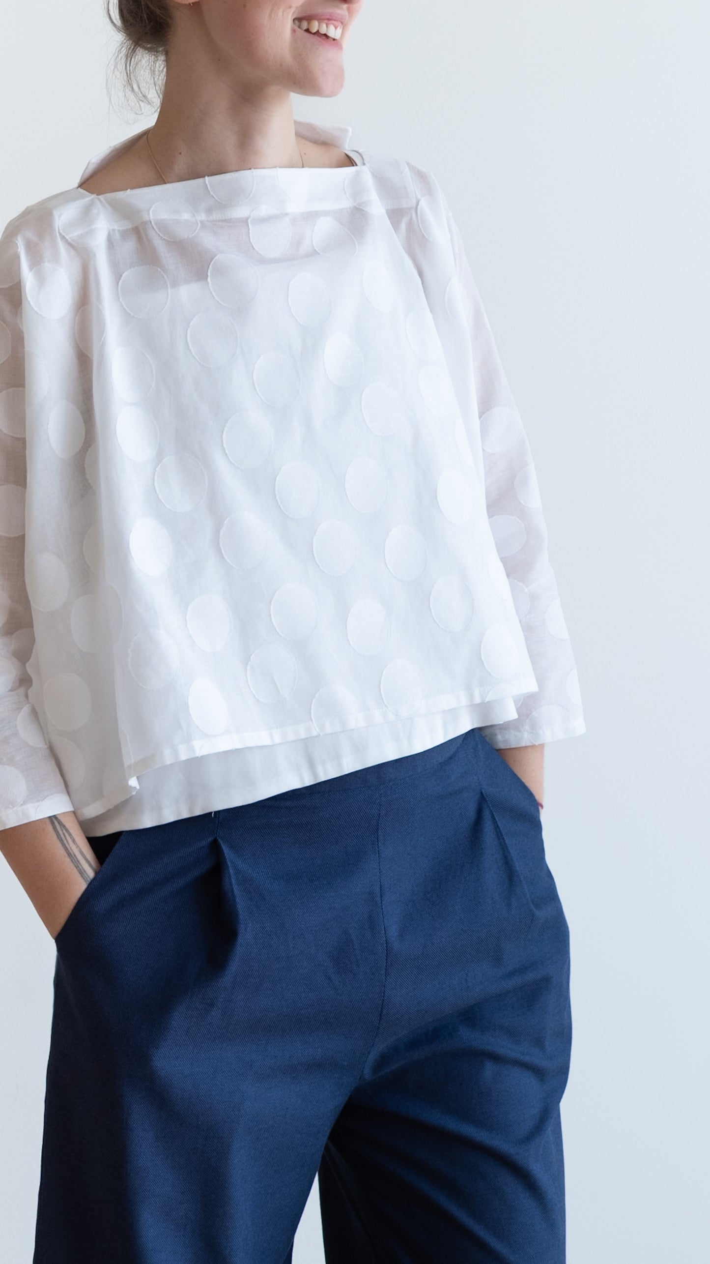 Pantaloni FORTEPIANO * cotone media pesantezza blu chiaro * taglia L