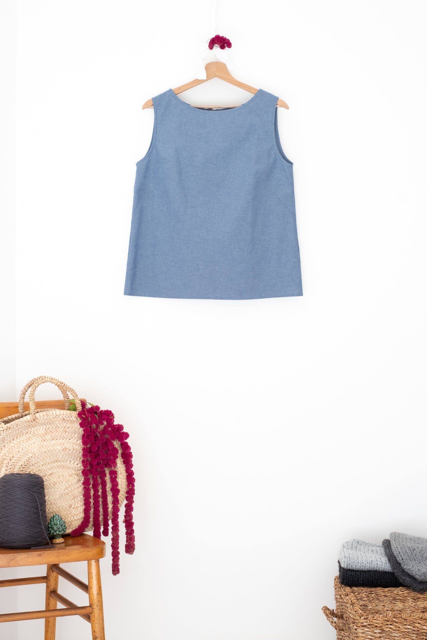 canotta CHIA * cotone denim chiaro * taglia M