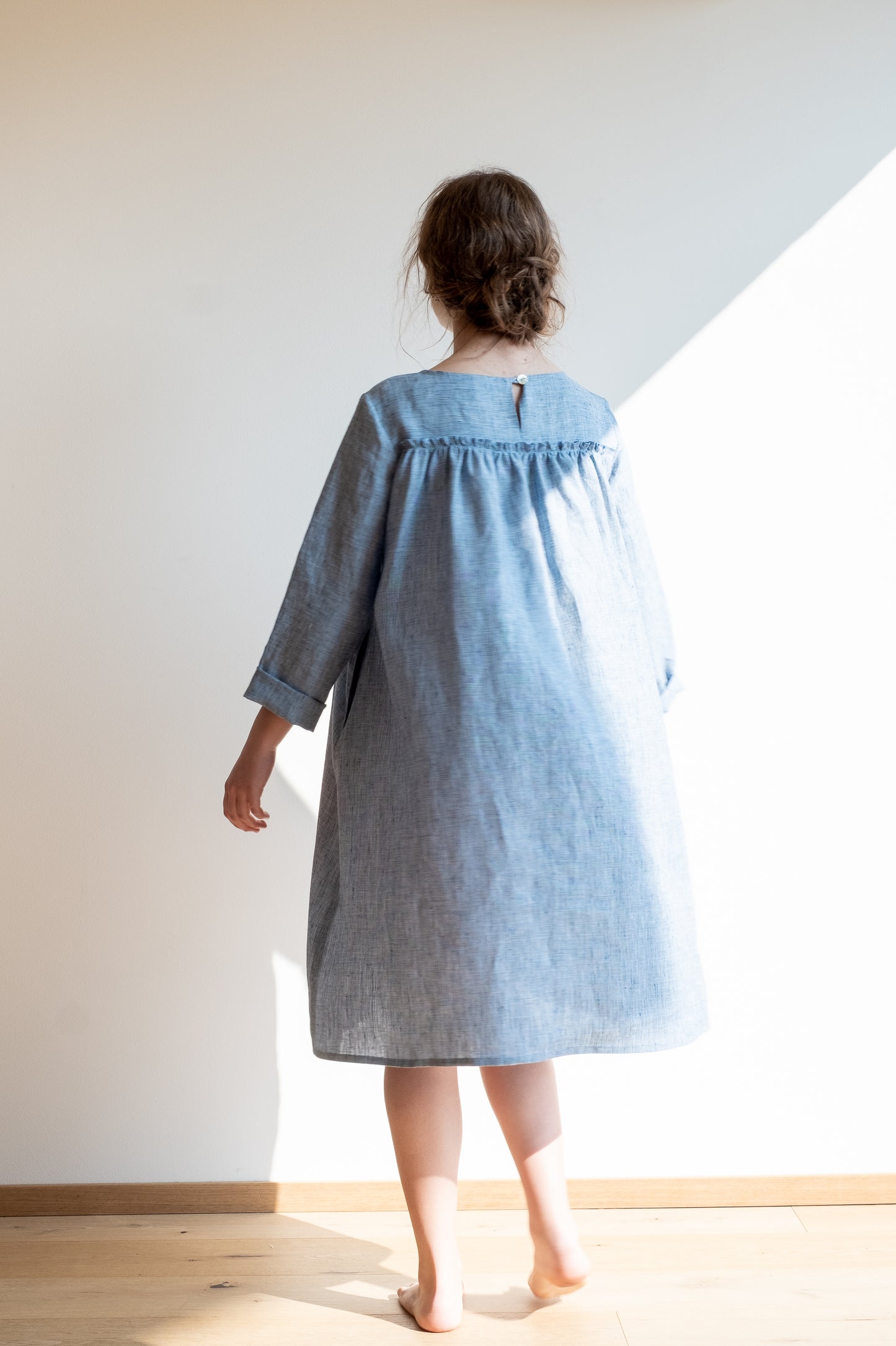Dress RESPIRO * mélange intense light blue linen * size S