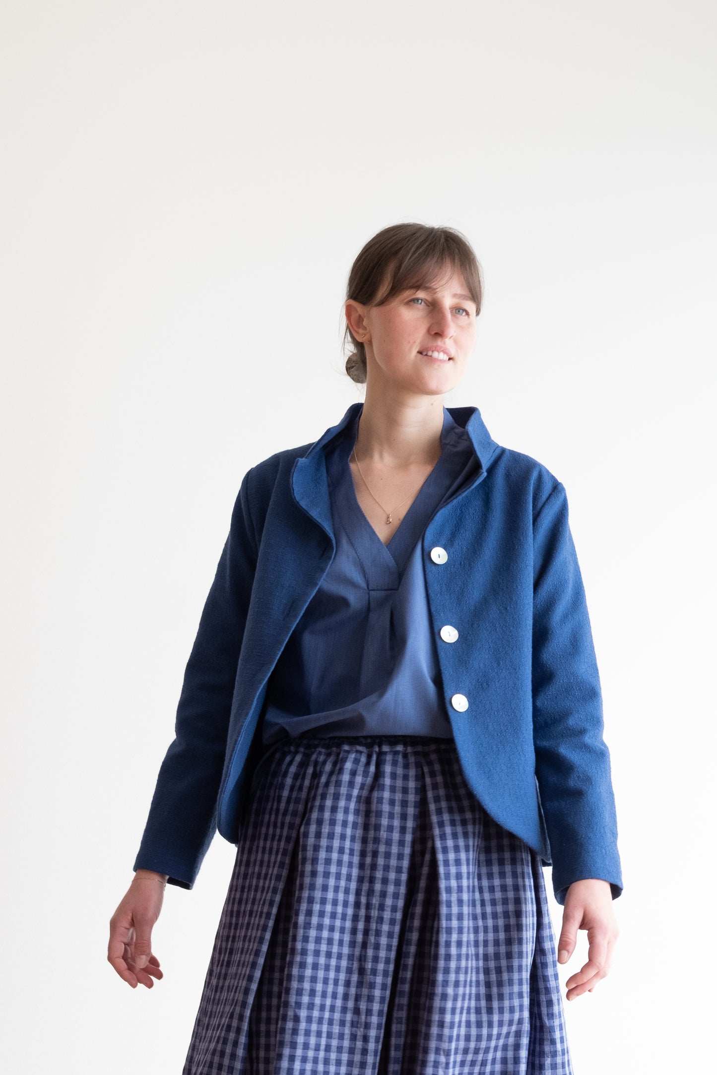 Jacket COROLLA * thick navy blue cotton fabric * size S