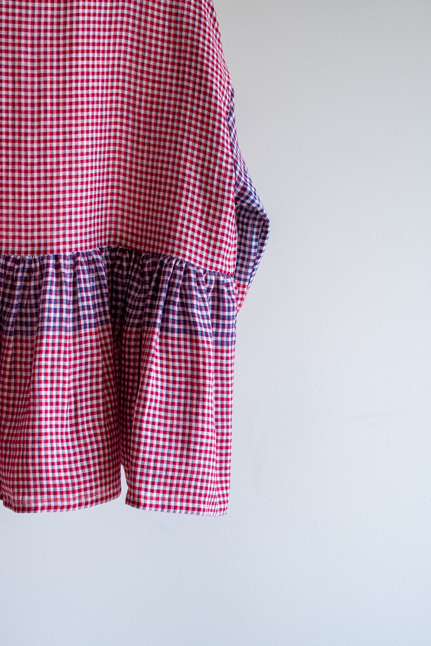 Shirt DONDOLA * blue-white-red small squared linen * size S