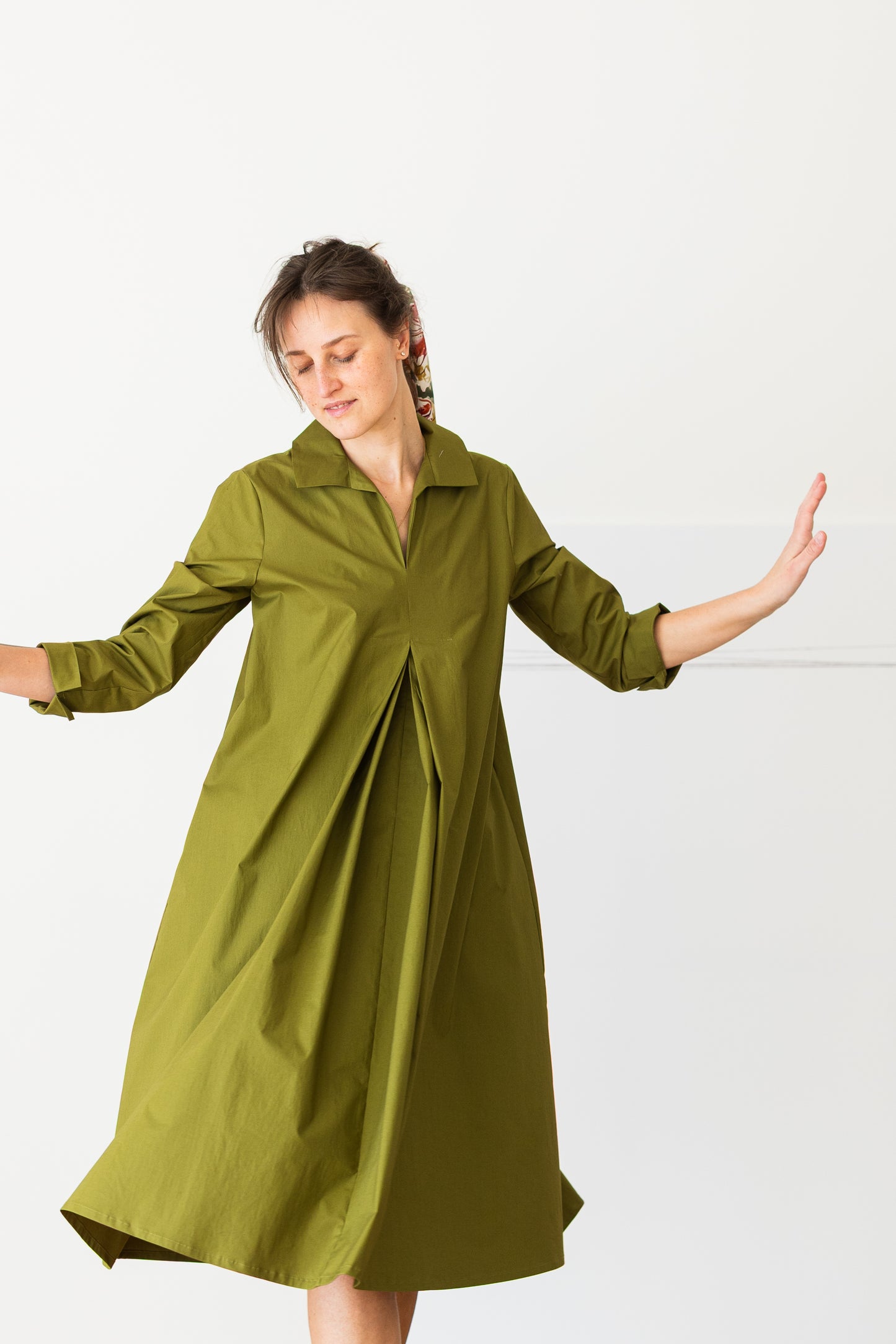 abito GINEPRO ** cotone sottile verde oliva * taglia M