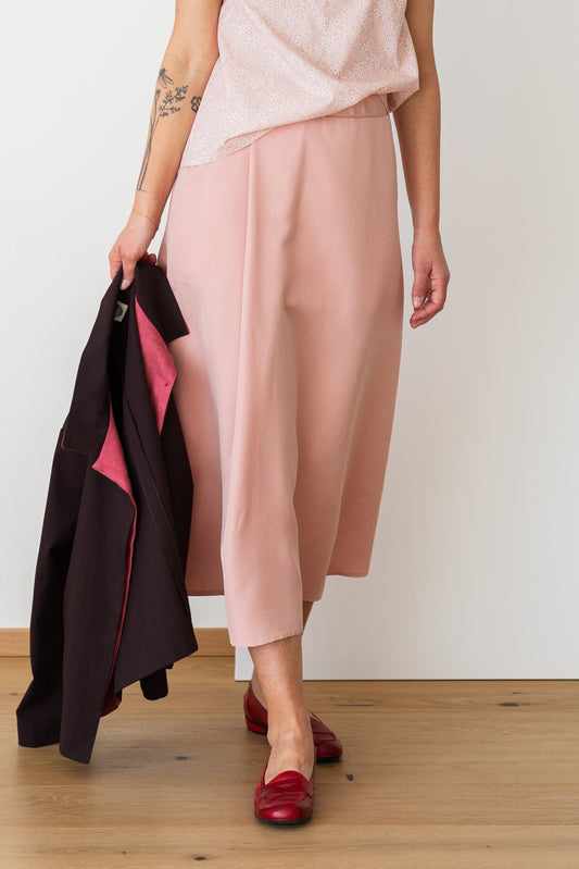 Skirt CALLA *  light antique pink linen/viscose with visible weave * size S