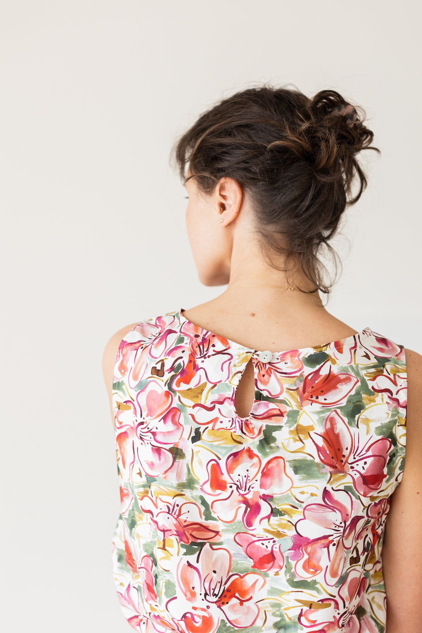 canotta CHIA * cotone Liberty fiori pittorici * taglia S