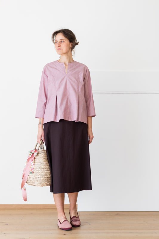 skirt CALLA * brown piqué cotton * size L