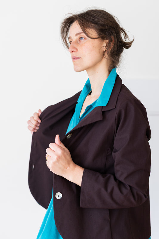 blazer COROLLA * brown piqué cotton * size L
