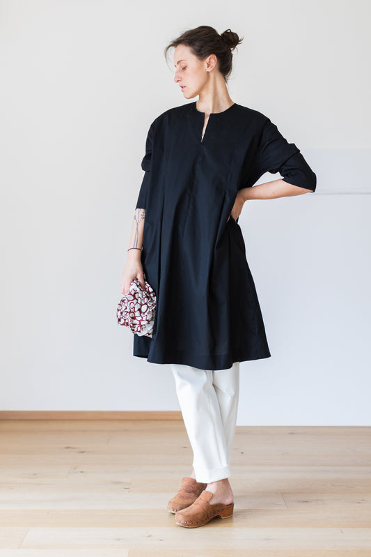 dress FIORDALISO ** thin black cotton * L