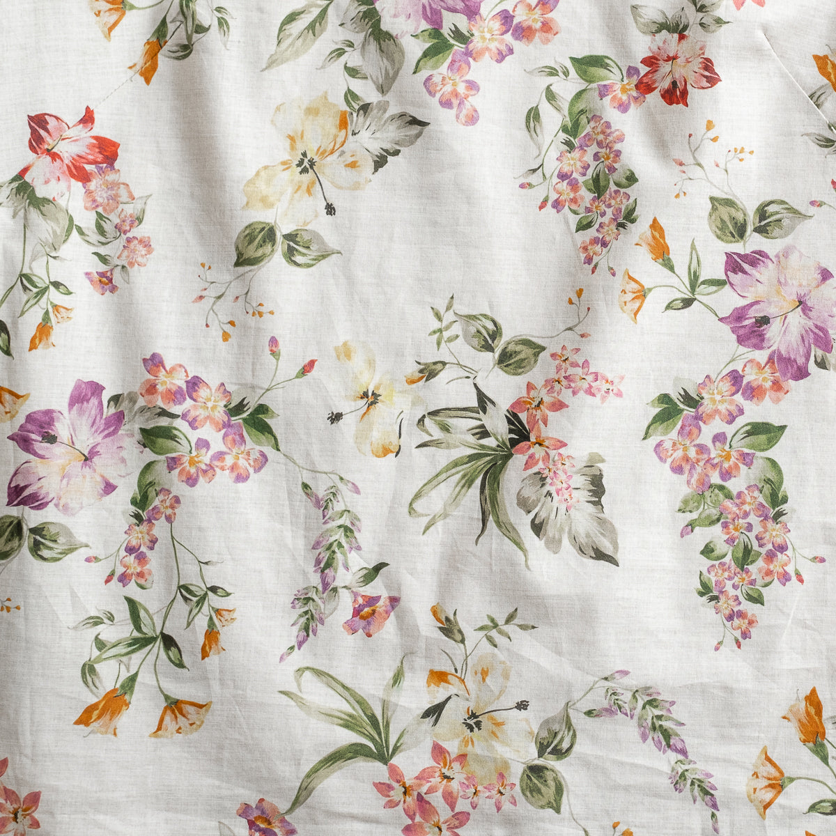 Camicia CICLAMINO * cotone a fiori fondo beige * taglia S