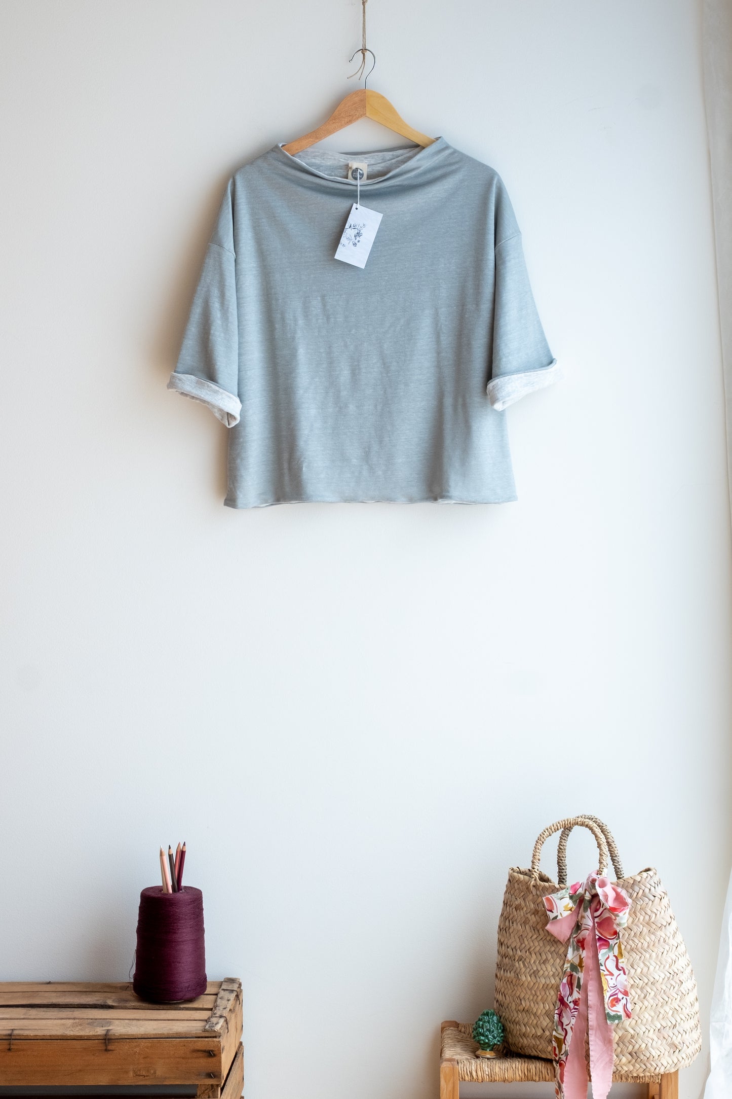 maglia GIACCOTTA ** jersey di lino grigio interno bianco * taglia M