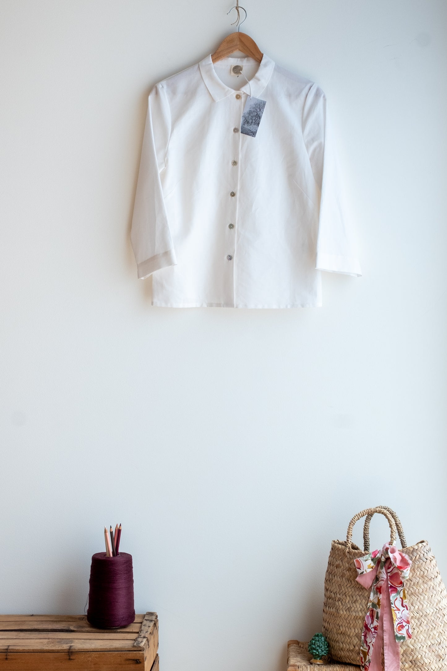 camicia CHICCO * cotone- lino bianco * taglia S