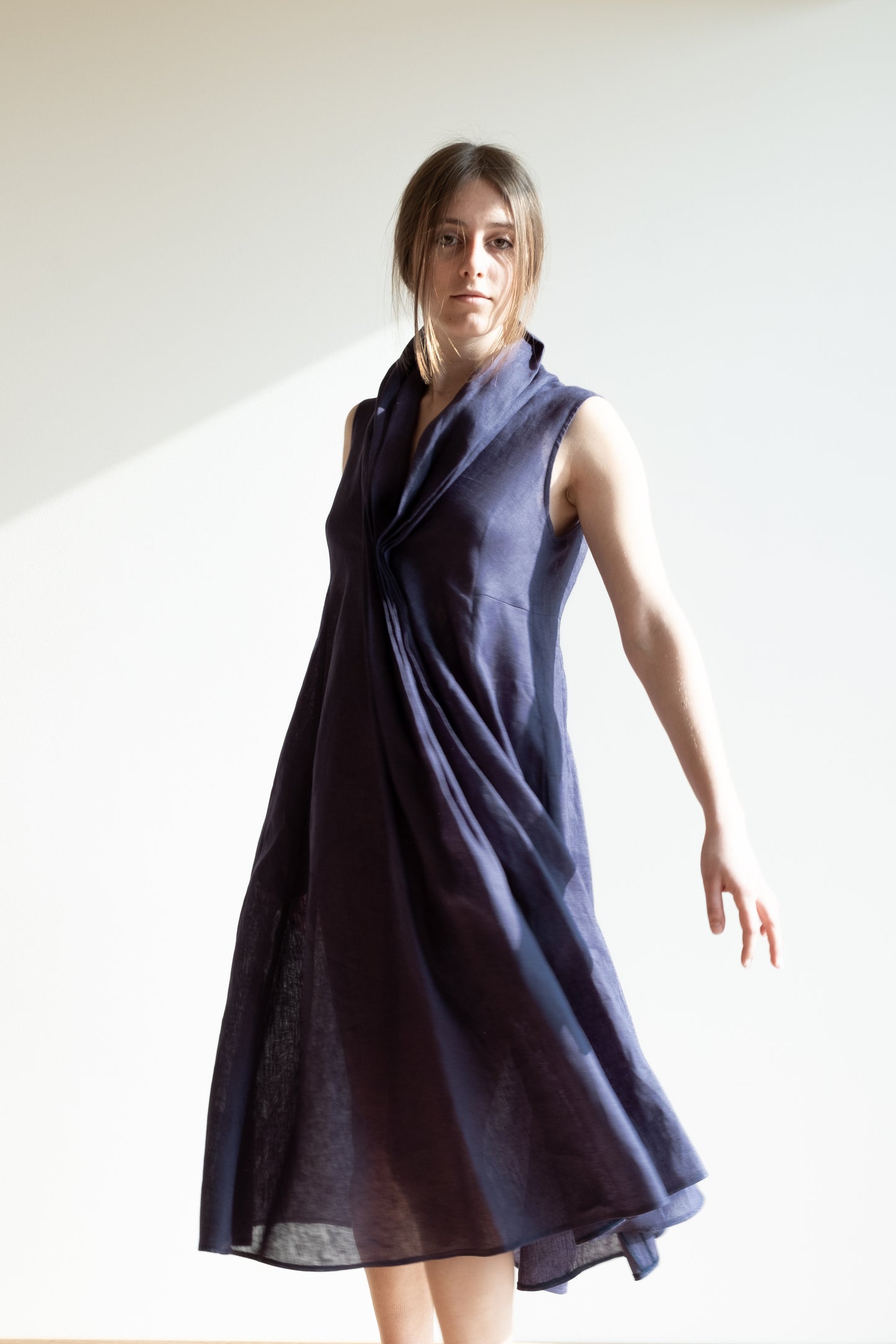Dress VIAVAI * dark blue linen * size M