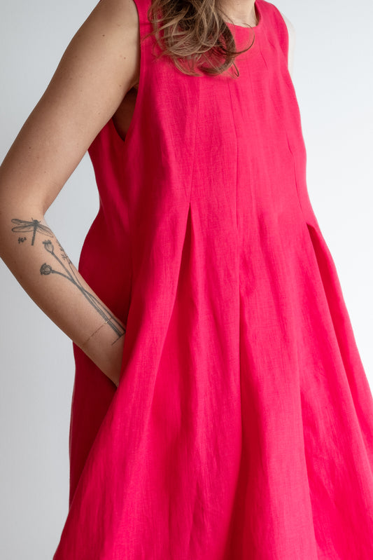 Dress SORBETTO * cyclamen linen * size S