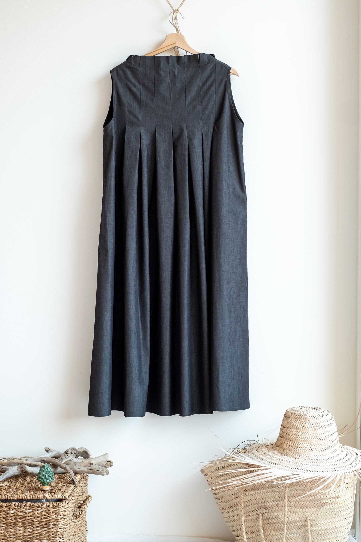 Dress FISARMONICA * mélange black cotton * size M