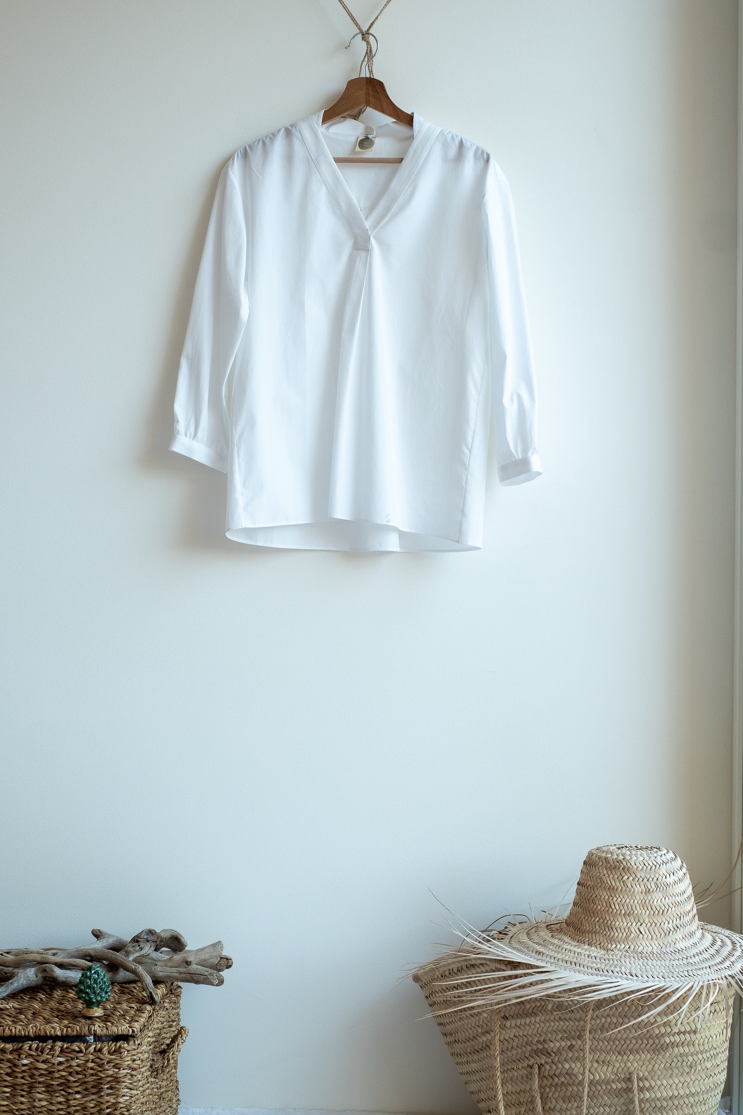 Camicia CAMICIOTTA * cotone sottile trasparente bianco * taglia L