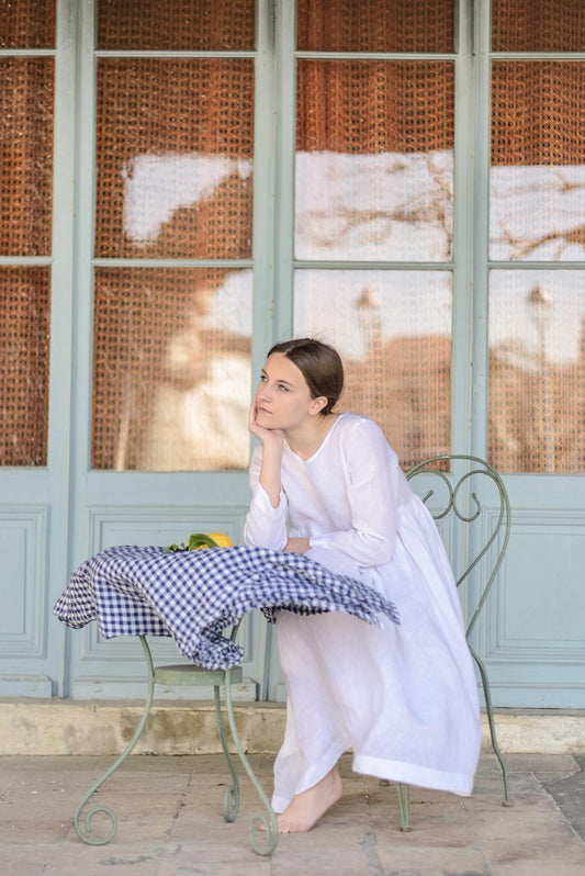 Dress PORFIDO * white magnolia linen * size M