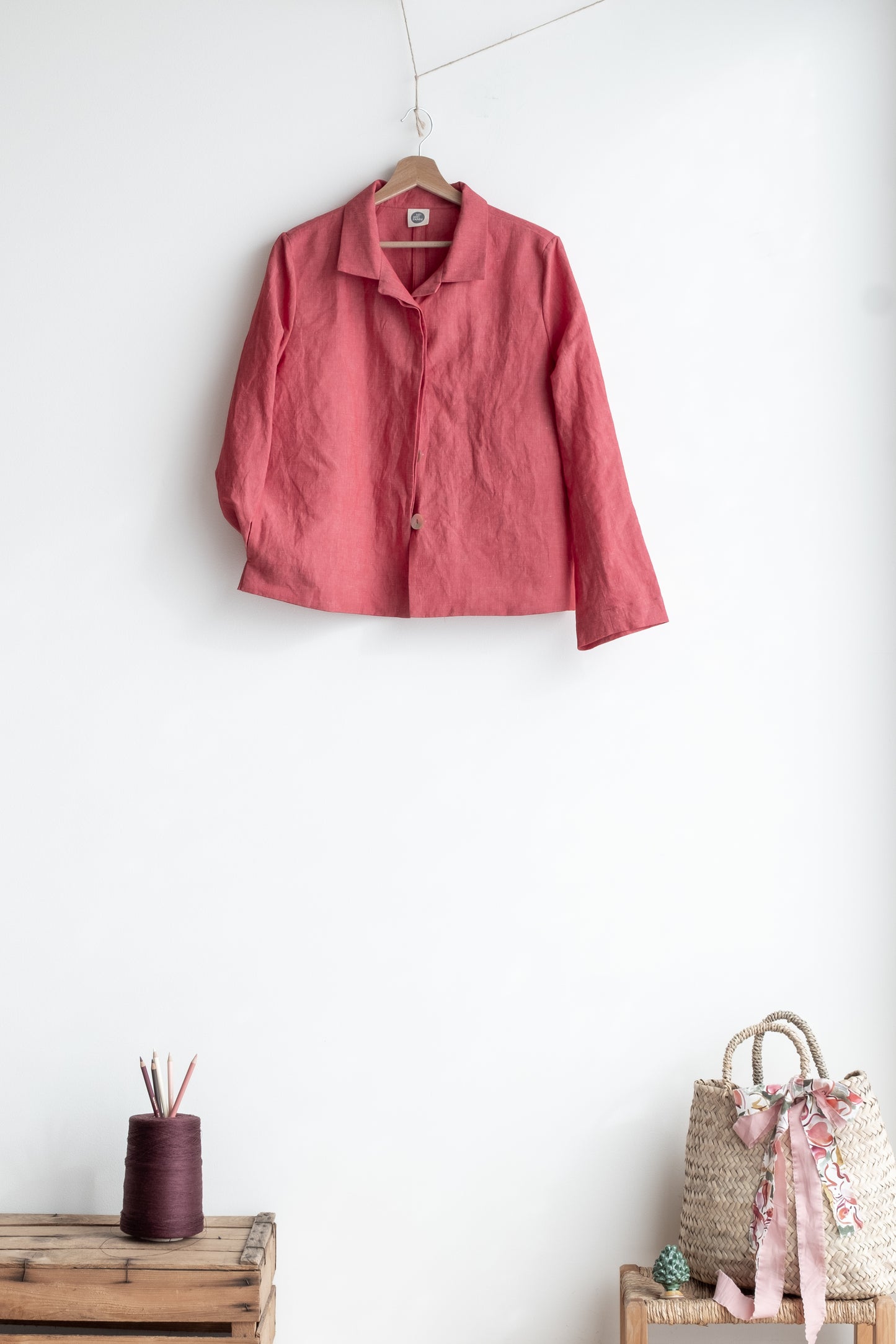 giacca BARDANA ** lino/cotone rosso chiaro ** taglia M