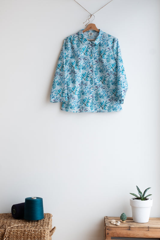 Shirt CHICCO * light blue patterned liberty cotton * size L