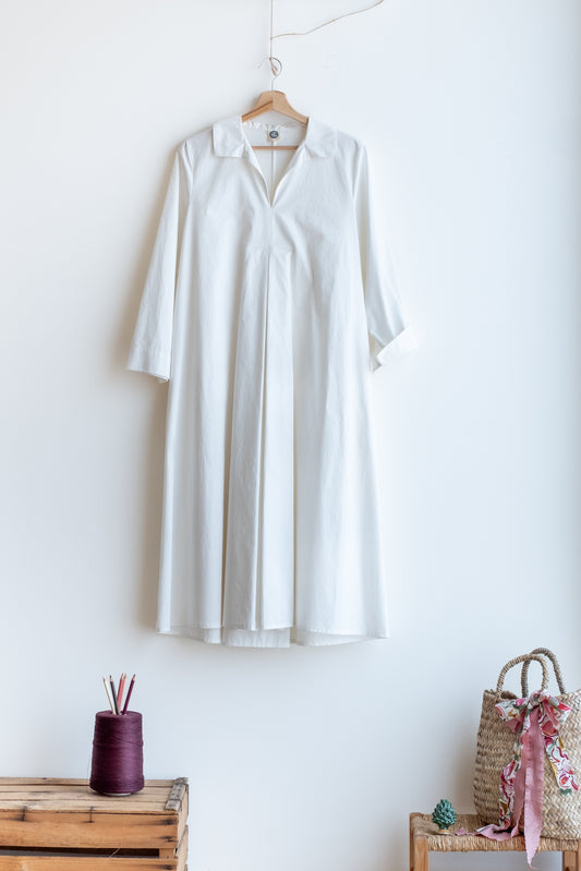 dress GINEPRO **  white cotton poplin * M